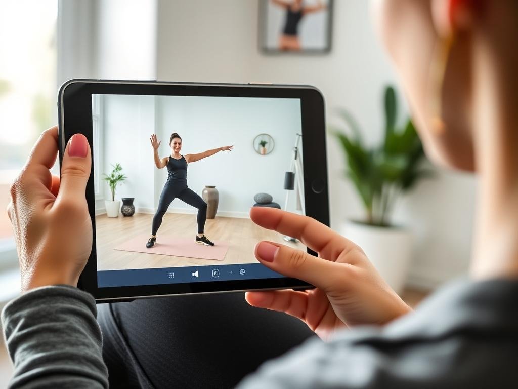 Penggunaan aplikasi fitness untuk mendapatkan variasi gerakan kreatif